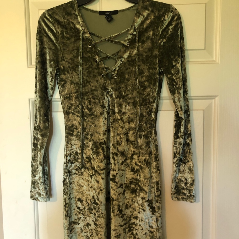 Olive Small Forever 21 Bodycon Long Sleeve Dress